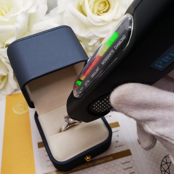 10K Solid Yellow and White Gold 3 Carats Moissanite Engagement Ring D-FL - Picture 8 of 12